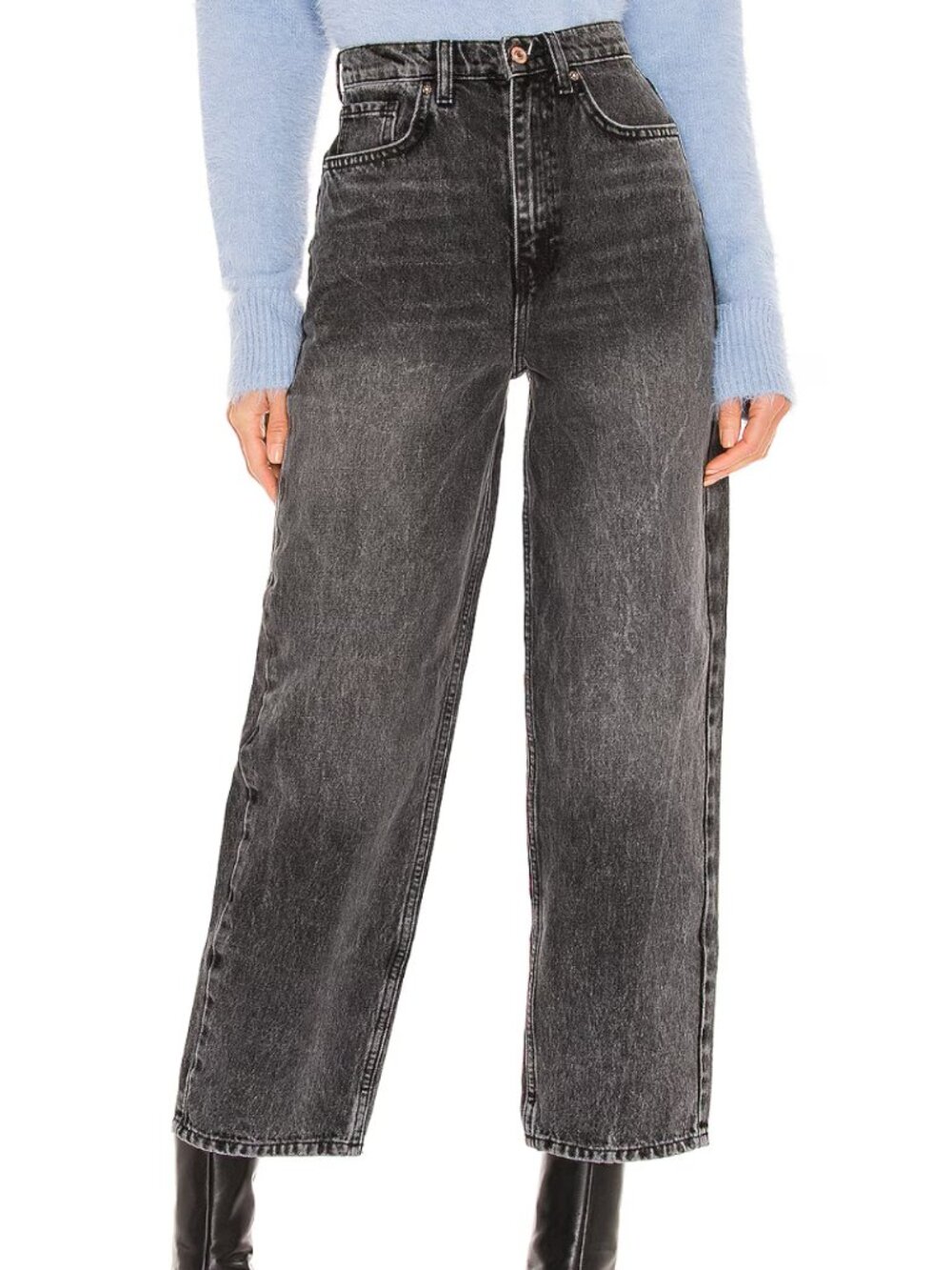 Free People Frank Dad Jean 31 Black Wash